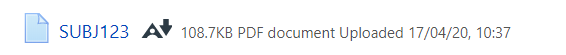 Example of file with file information displayed
